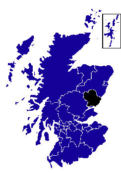 Map showing the location of Angus
