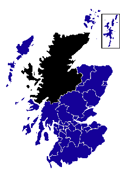 Map showing the location of the Highlands & Islands of Scotland