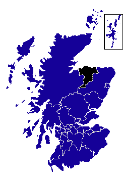 Map showing the location of Moray